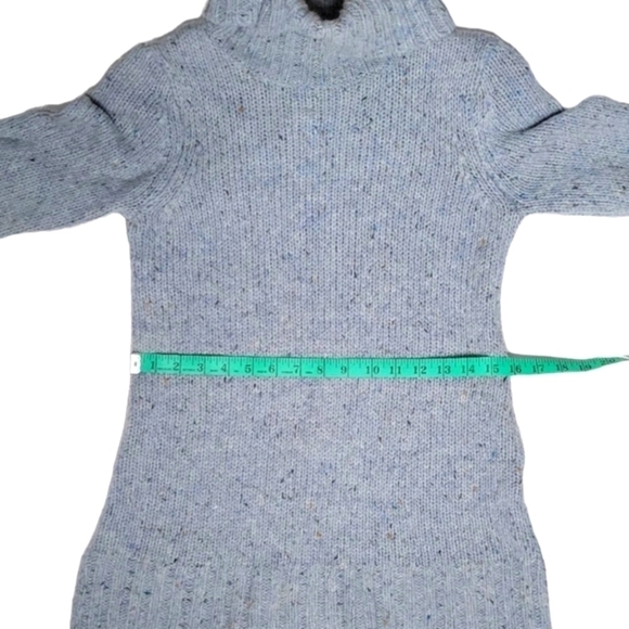 Cynthia Rowley Scandi Cabin Marled Blue Wool Turtleneck Sweater women's medium - Picture 9 of 11